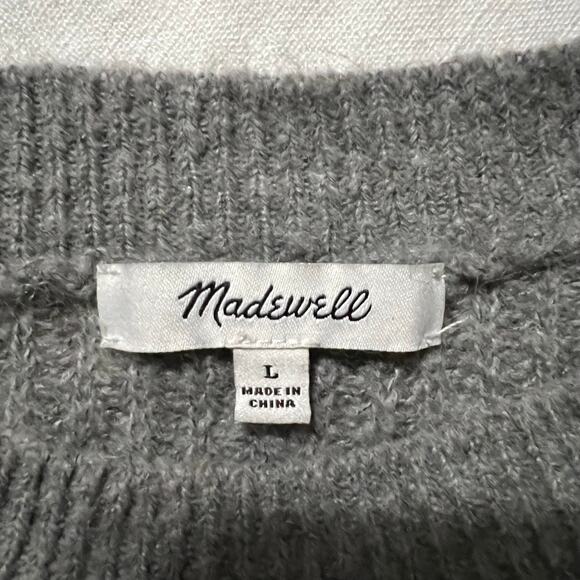 Madewell Women's Gray Ribbed Crewneck Sweater Size Large - Picture 9 of 11